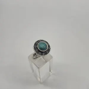 Turquoise Silver Plated Adjustable Ring