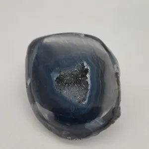 Blue Agate with Quartz Geode – 159 gr Natural Crystal Specimen