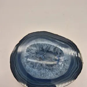 Blue Agate Ashtray with Quartz 586 gr – Natural Crystal Stone Smoking Decor