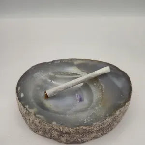 Natural Gray Agate Ashtray 449 gr – Crystal Smoking Decor