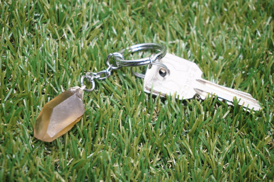 Smoked Quartz Keychain Healing Crystal Accessories Zodiac Mineral Stone