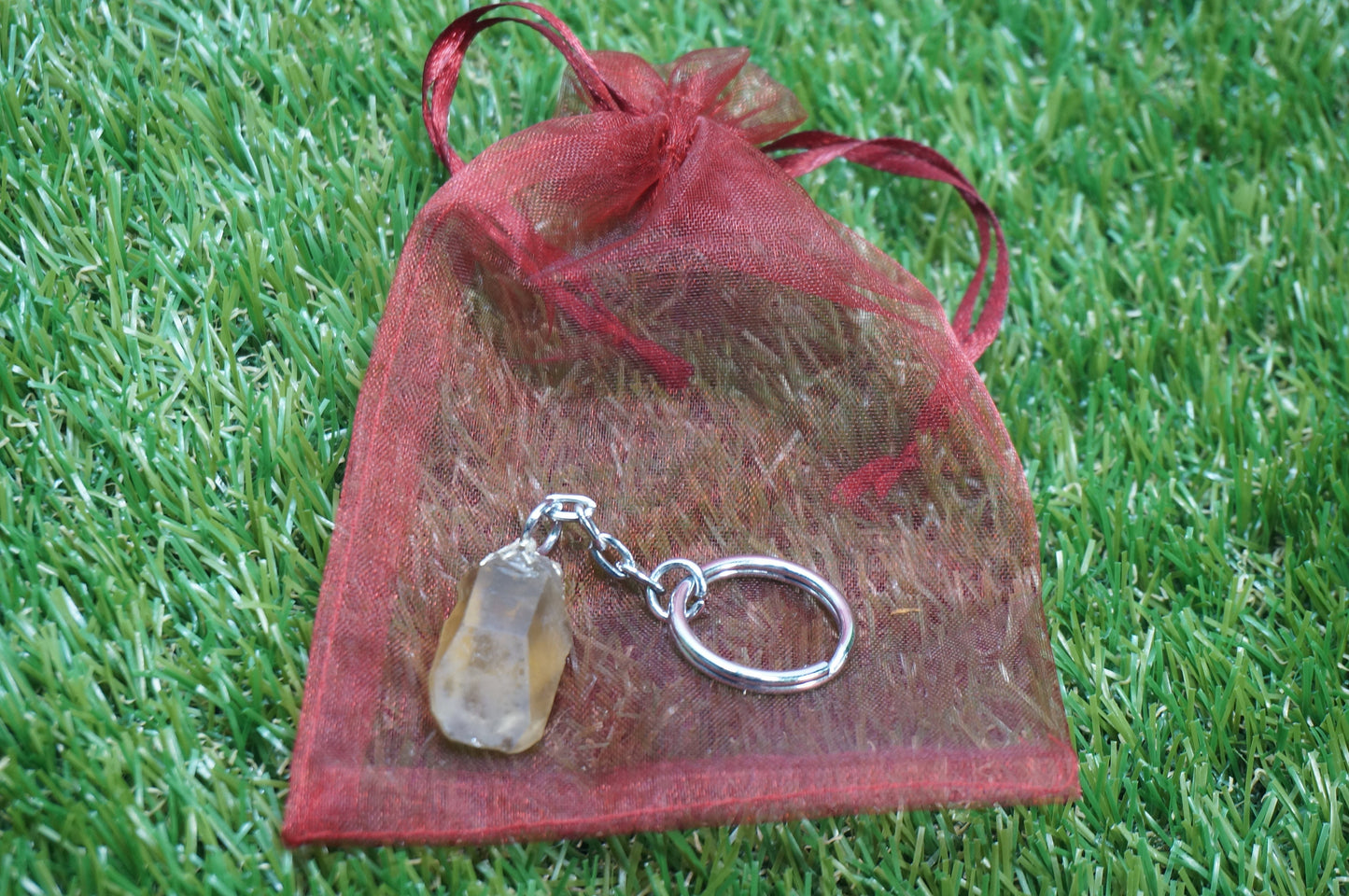 Smoked Quartz Keychain Healing Crystal Accessories Zodiac Mineral Stone