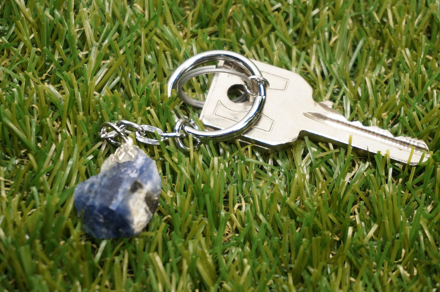 Natural Sodalite Crystal Keychain