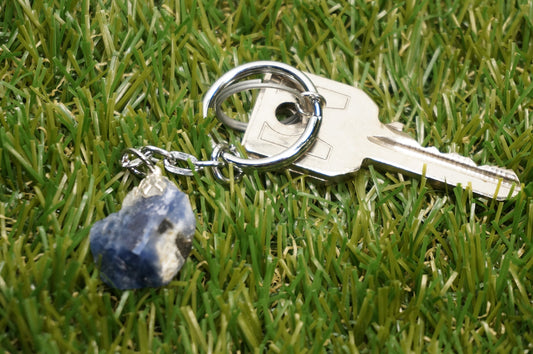 Natural Sodalite Crystal Keychain
