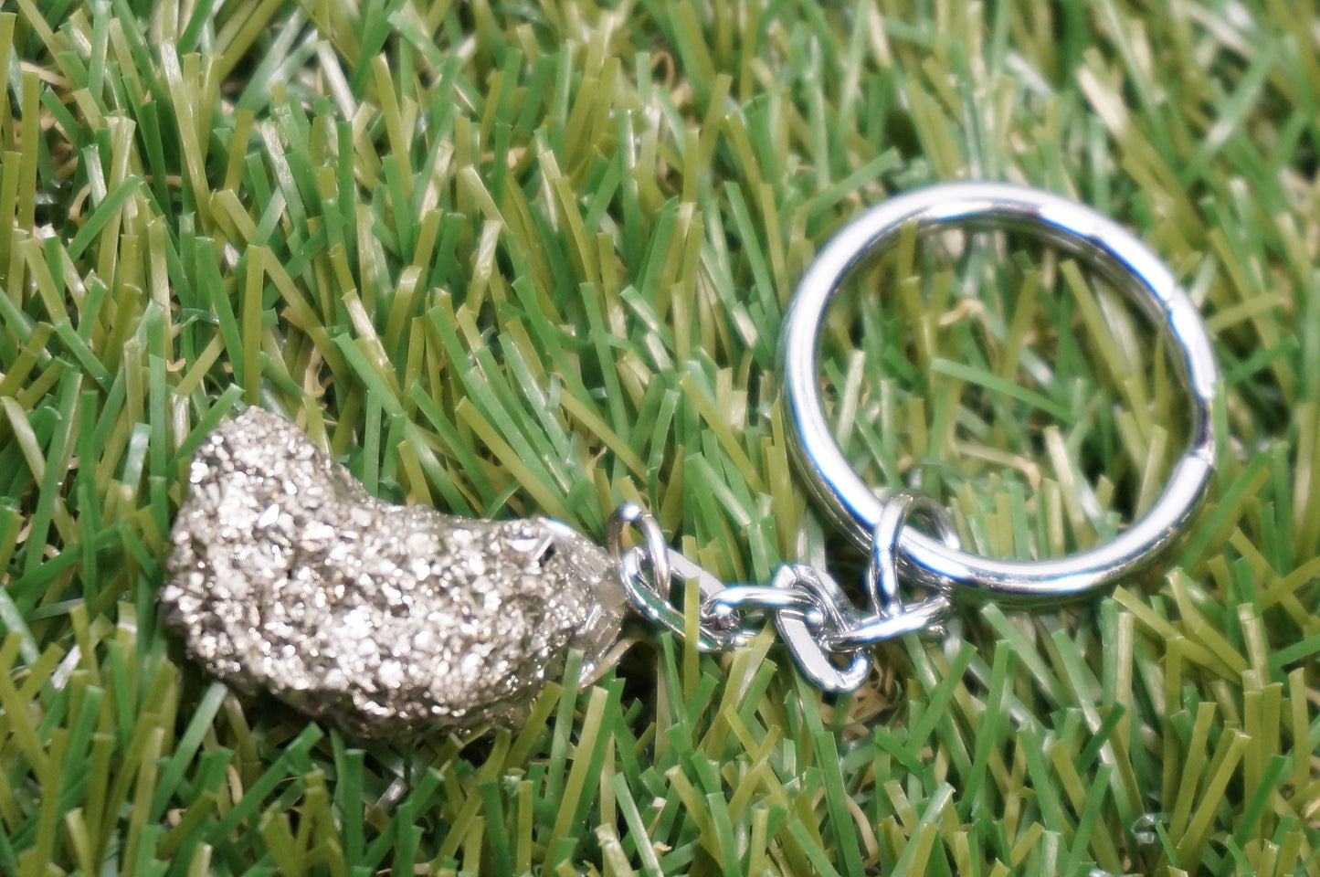 Natural Pyrite Crystal Keychain