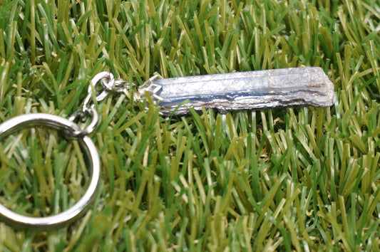 Natural Blue Kyanite Crystal Keychain