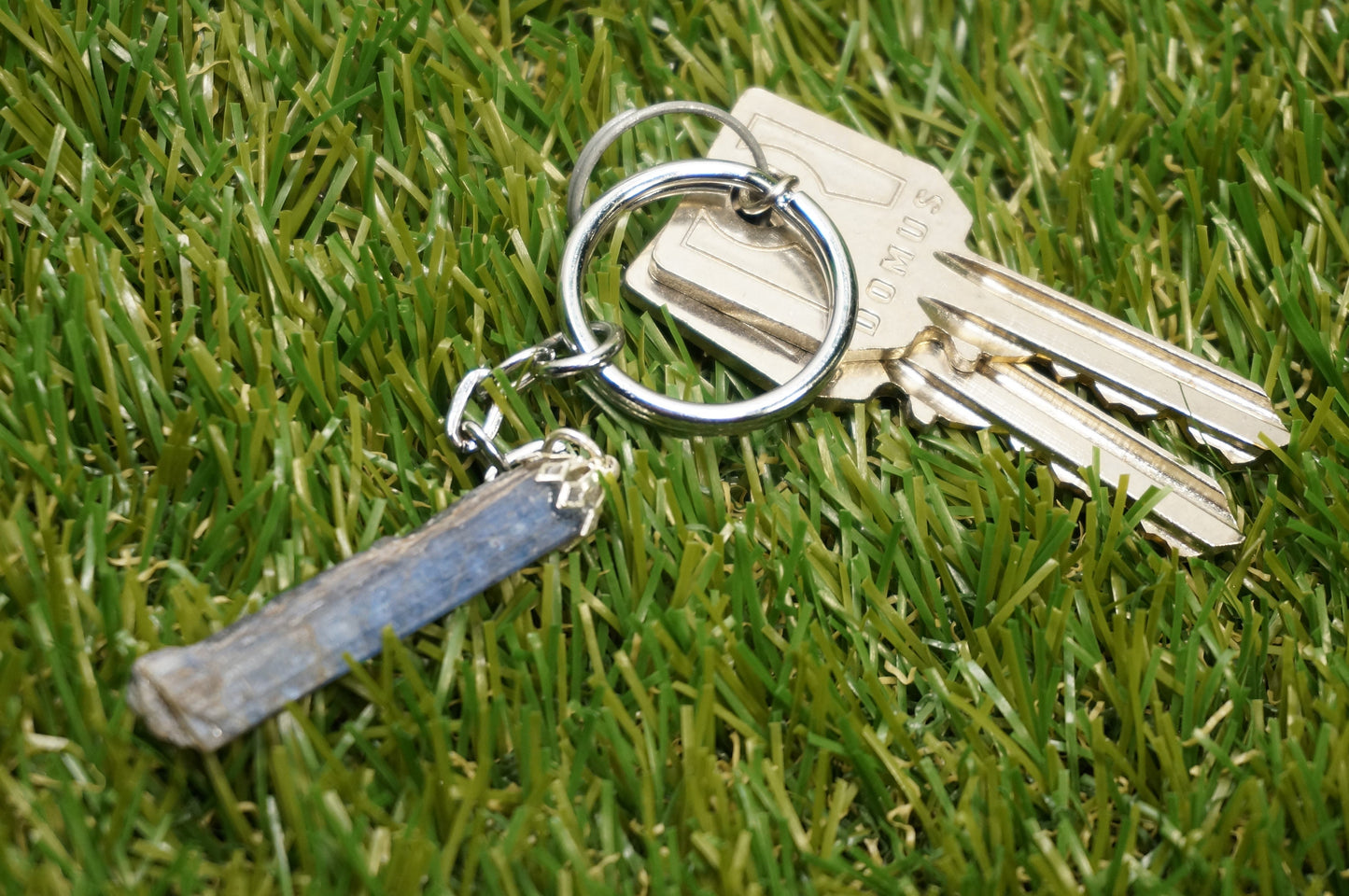 Natural Blue Kyanite Crystal Keychain