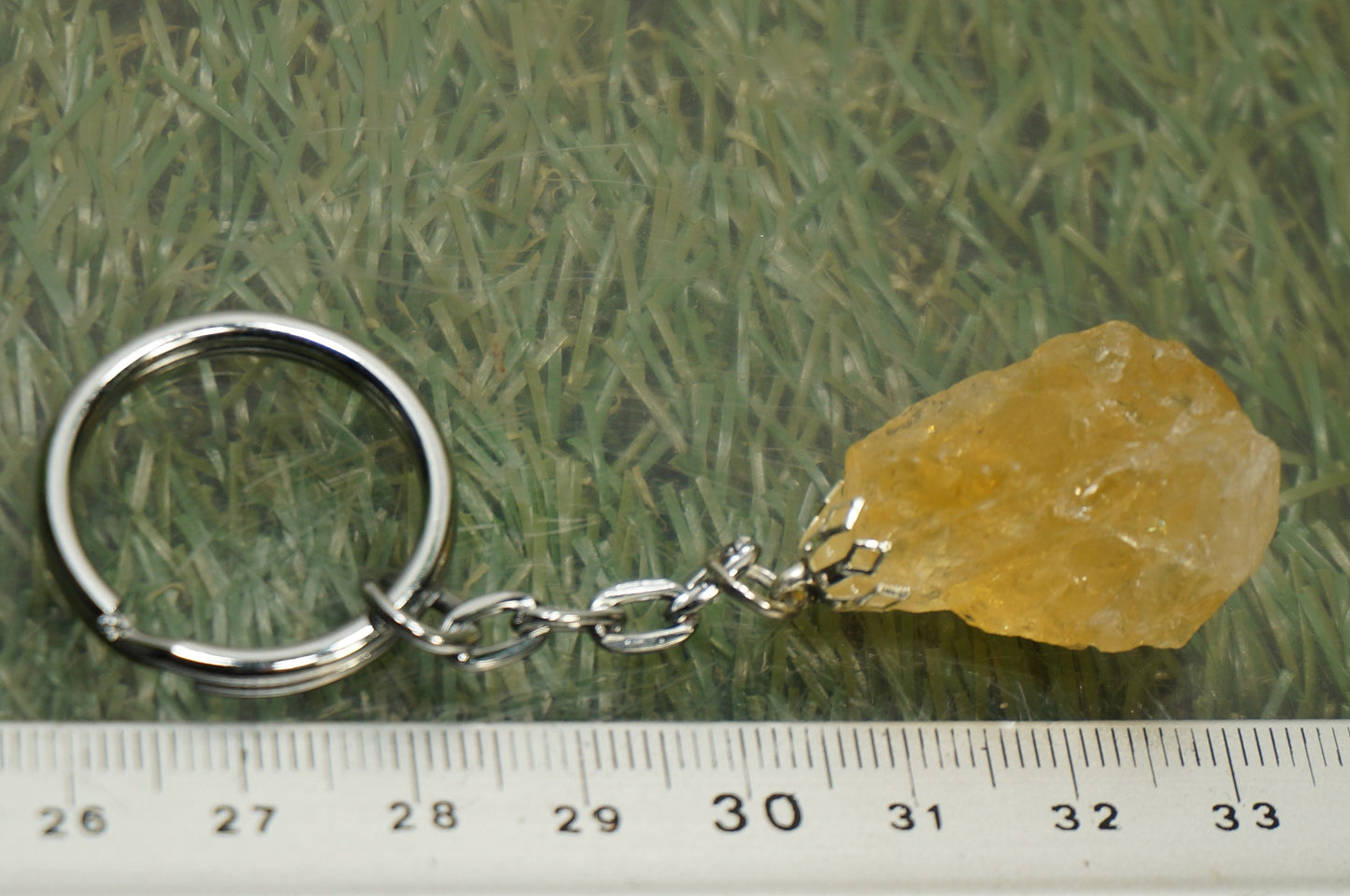 Natural Citrine Crystal Keychain