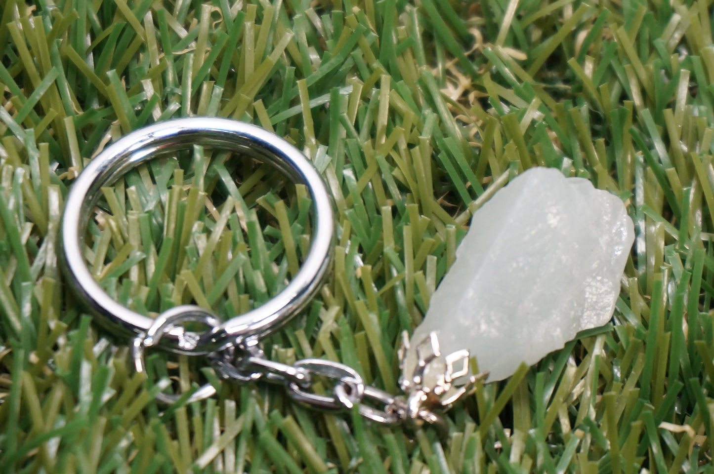 Natural Aqua Marine Crystal Keychain
