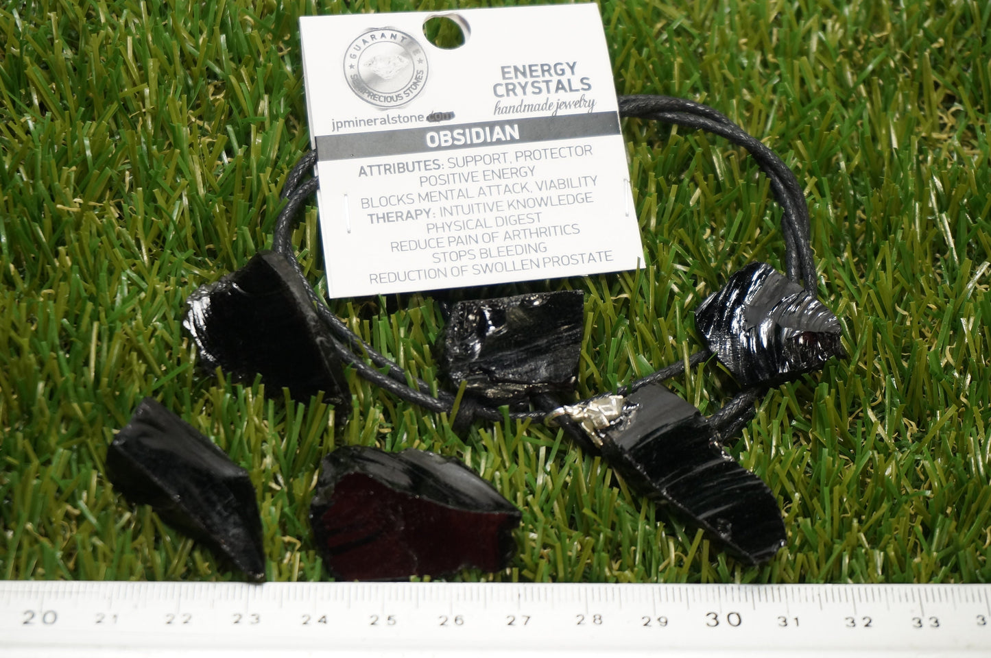 Natural Black Obsidian Necklace Healing Crystal Accessories Zodiac Mineral Stone