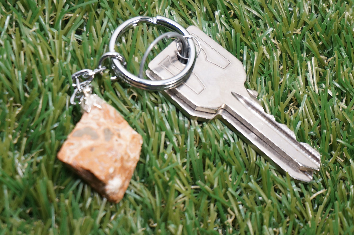 Natürlicher Leoparden-Jaspis-Kristall-Schlüsselanhänger