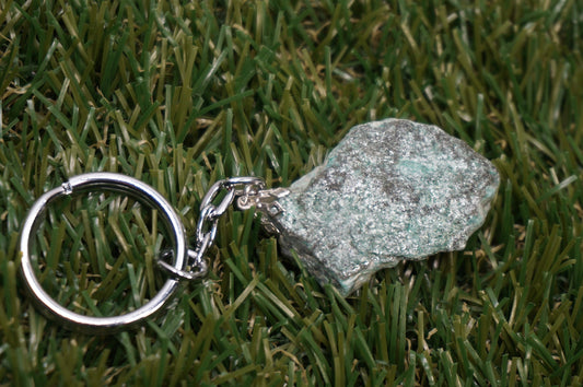 Natural Fuchsite Crystal Keychain