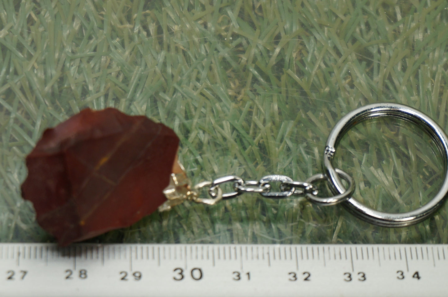 Natural Red Mokaite Jasper Crystal Keychain