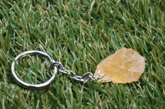Natural Citrine Crystal Keychain