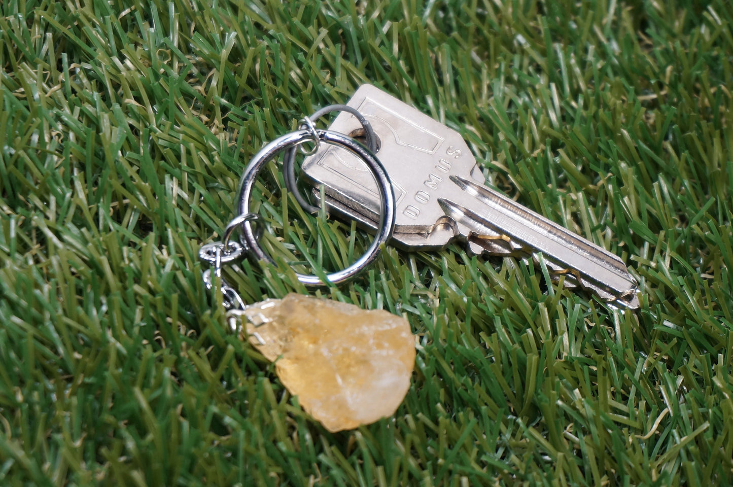 Natural Citrine Crystal Keychain