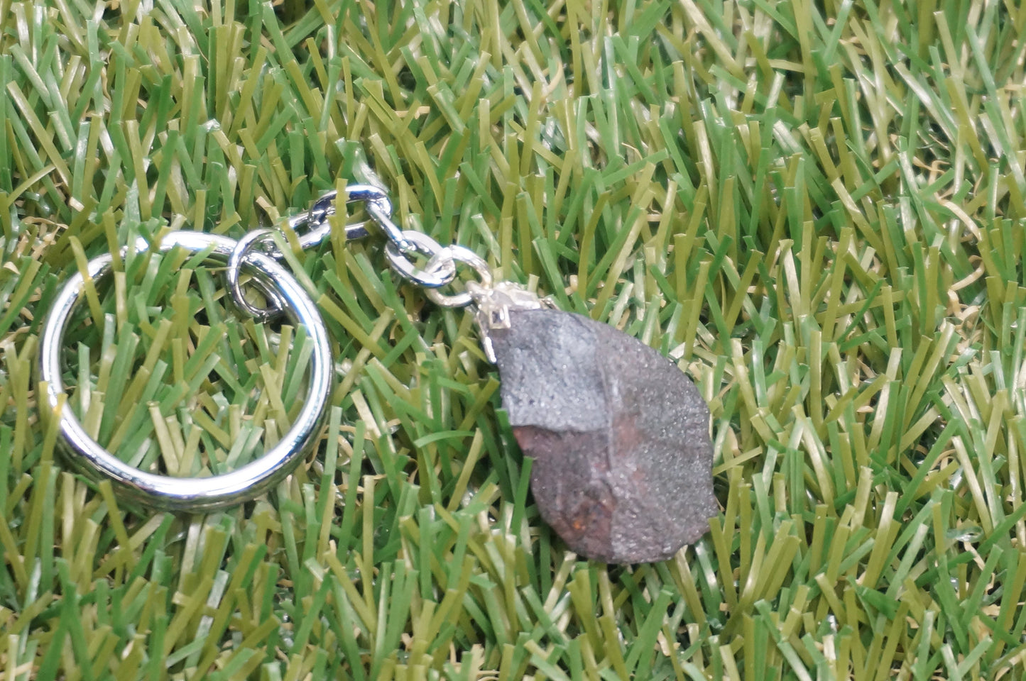 Natural Hematite Crystal Keychain