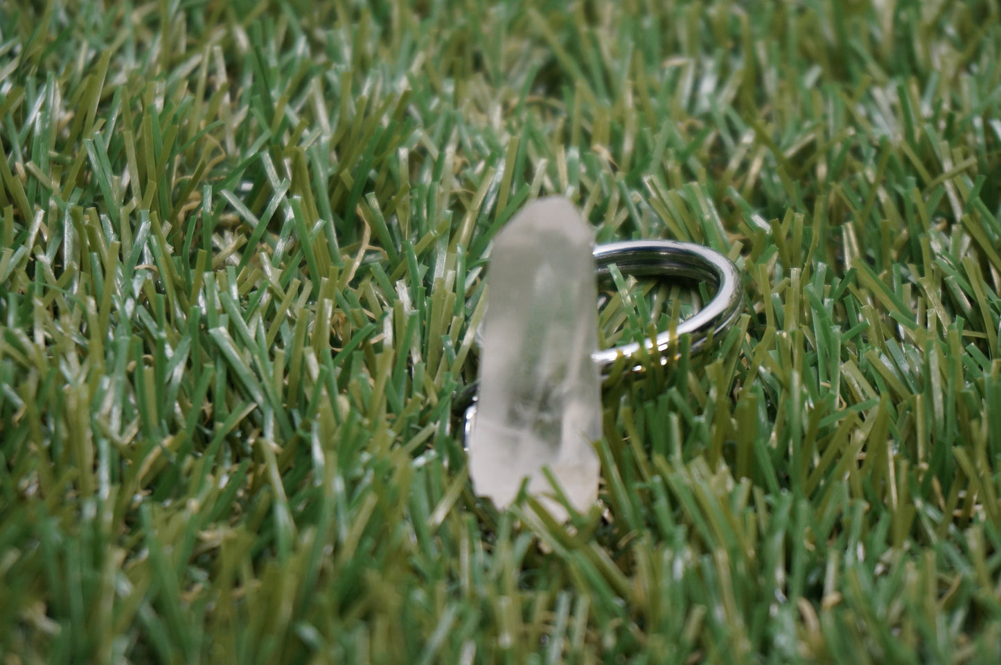 Natural Clear Quartz Crystal Point Keychain