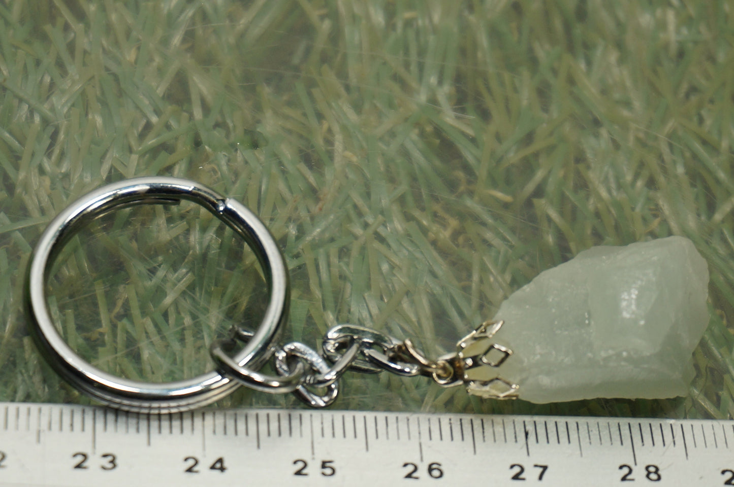 Natural Aqua Marine Crystal Keychain