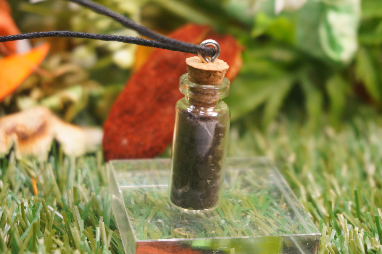 Natural Onyx Necklace Botτle Rough Mineral Stone Birthstone Brown Healing Therapy Gift Idea