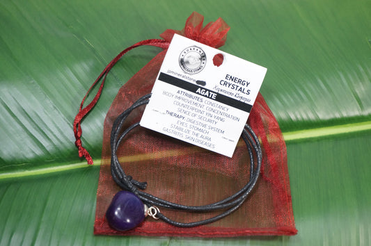 Natural Agate Necklace Healing Crystal Accessories Zodiac Mineral Stone