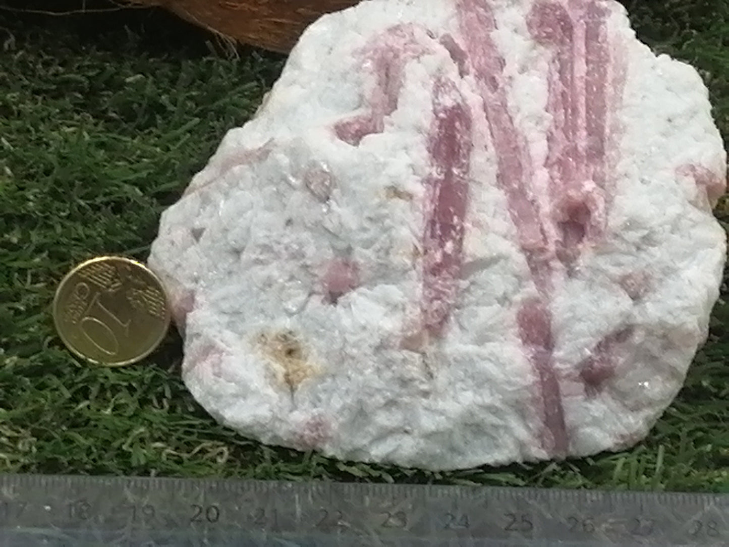 Pink Tourmaline Stripped Quartz Crystal // Home Decor and Healing