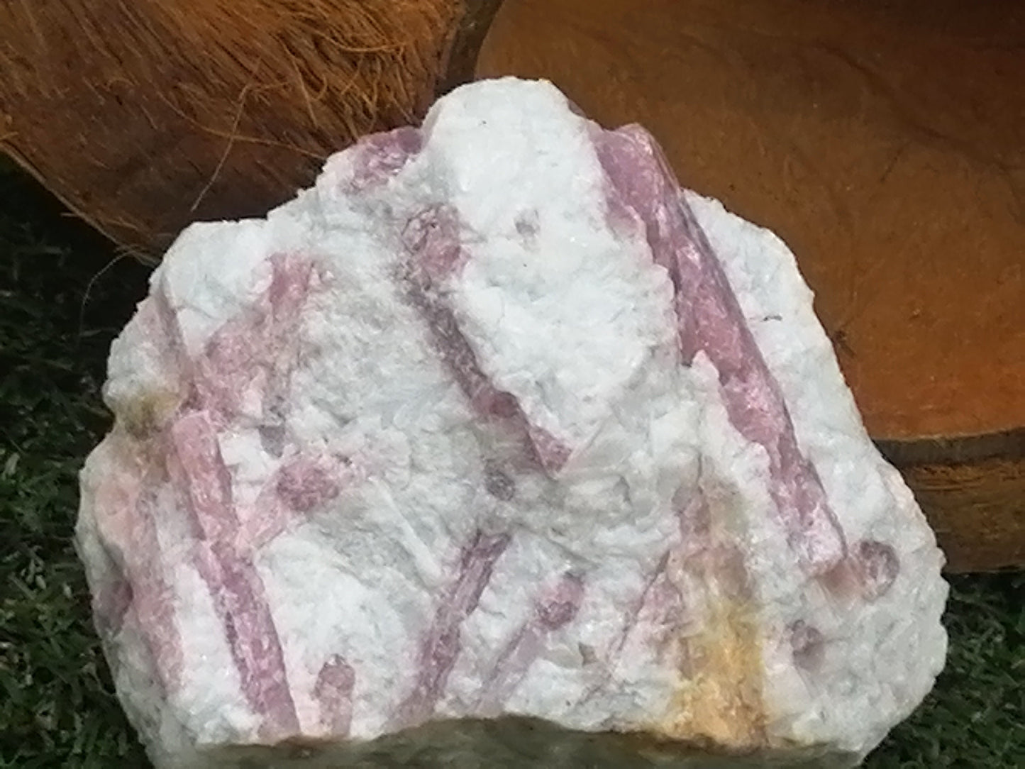 Pink Tourmaline Stripped Quartz Crystal // Home Decor and Healing