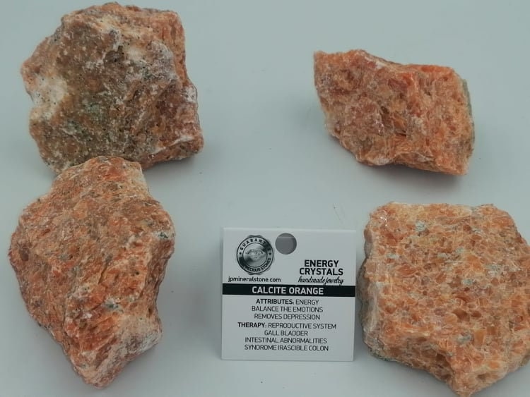 Top Natural Crystal Orange Calcite Collection Speciment Healing Stone Birtsthone Crystal Protection