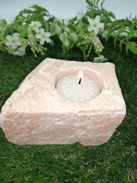 Brown Jasper Candle Holder - Crystal Decor- Metaphysical - Chakra Crystals