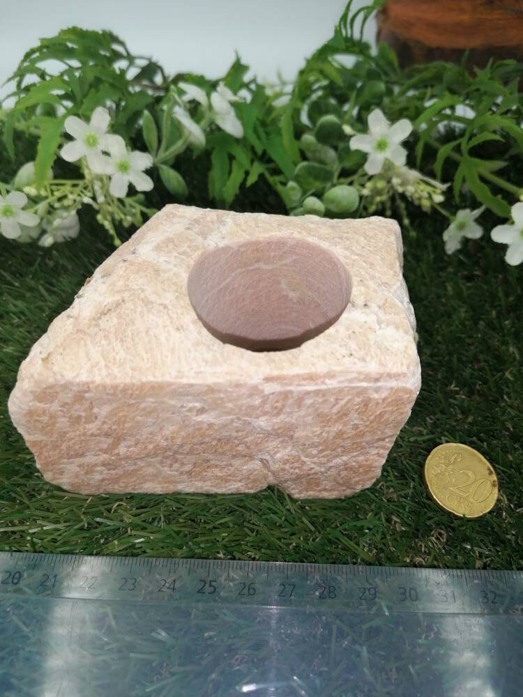 Brown Jasper Candle Holder - Crystal Decor- Metaphysical - Chakra Crystals