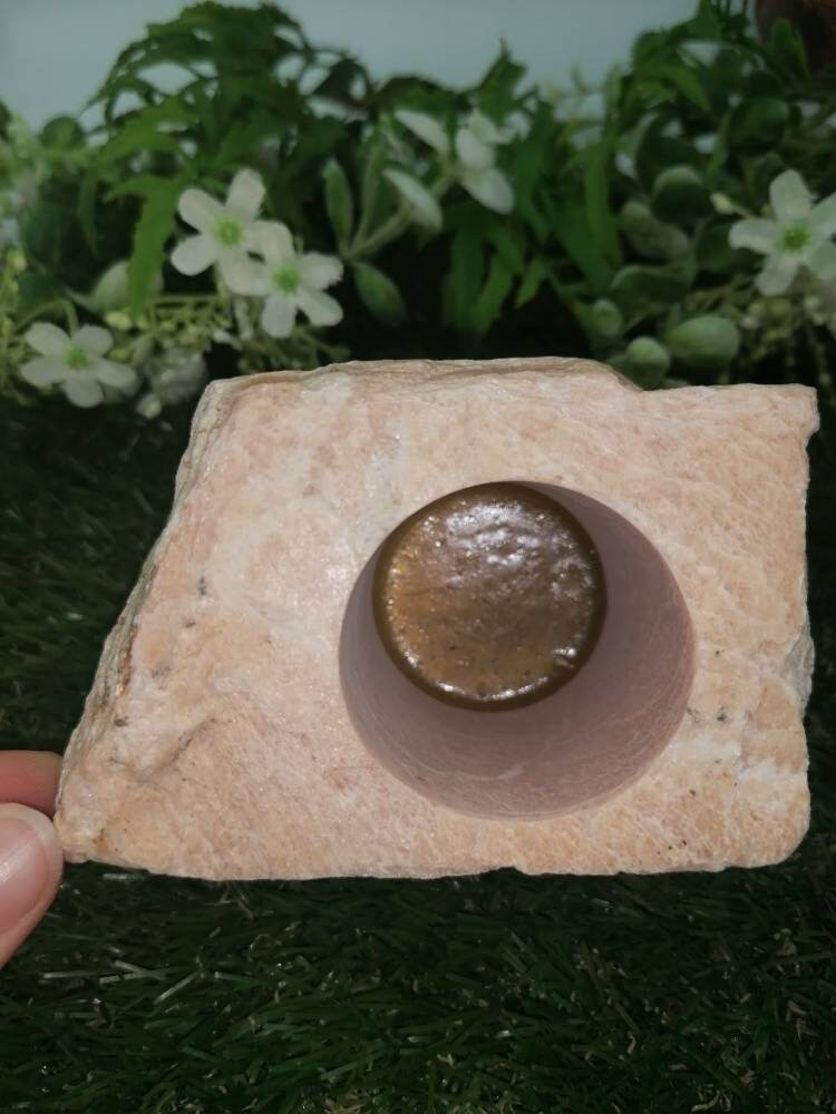 Brown Jasper Candle Holder - Crystal Decor- Metaphysical - Chakra Crystals