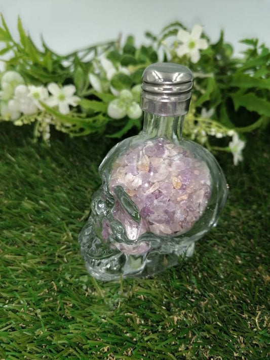 Natural Amethyst crystal wishing bottle ,Crystal skeleton bottle,crystal stone,crystal quartz healing,healing stone