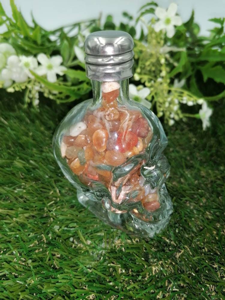 Natural Red chalcedony-cornioli crystal wishing bottle ,Crystal skeleton bottle,crystal stone,crystal quartz healing,healing stone