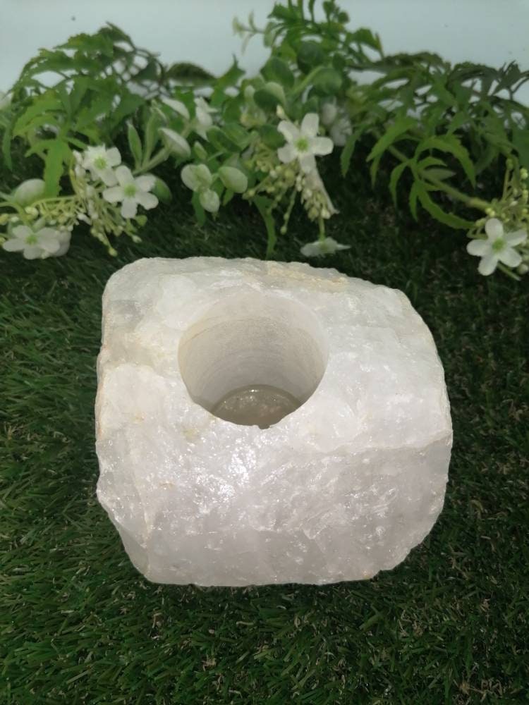 Clear Quartz Crystal Candle Holder