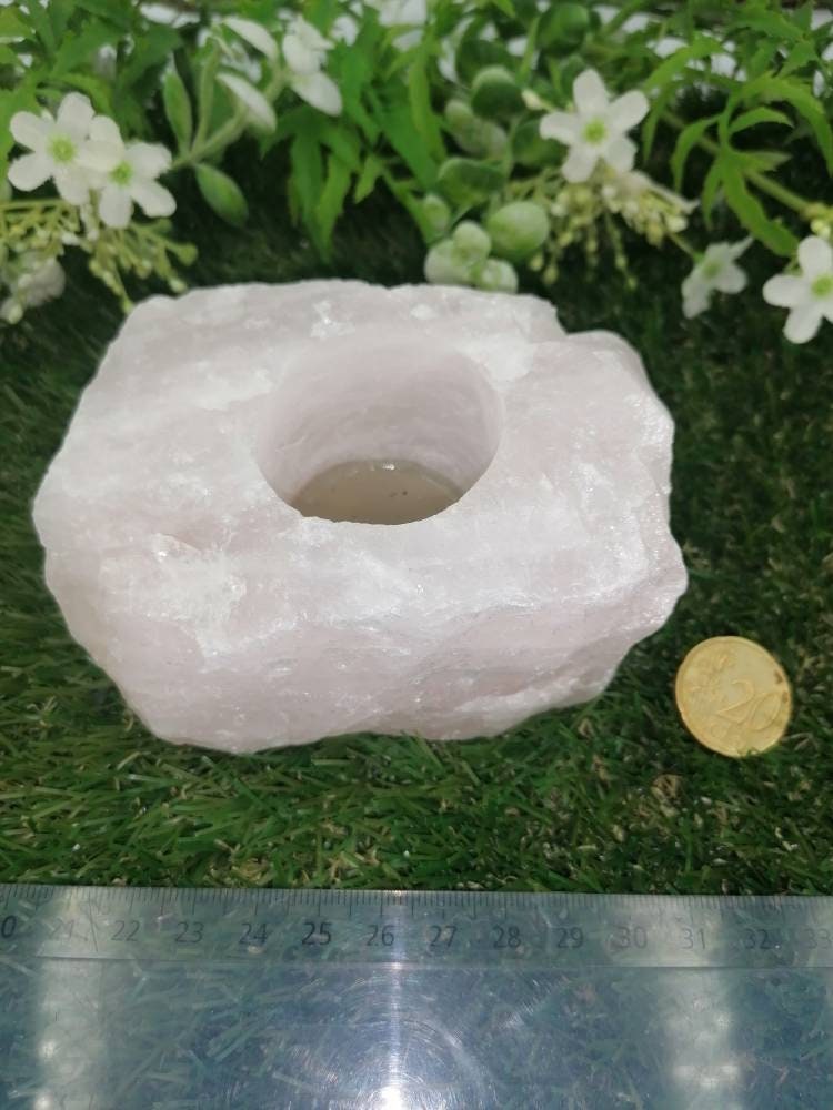Rose Quartz Crystal Candle Holder
