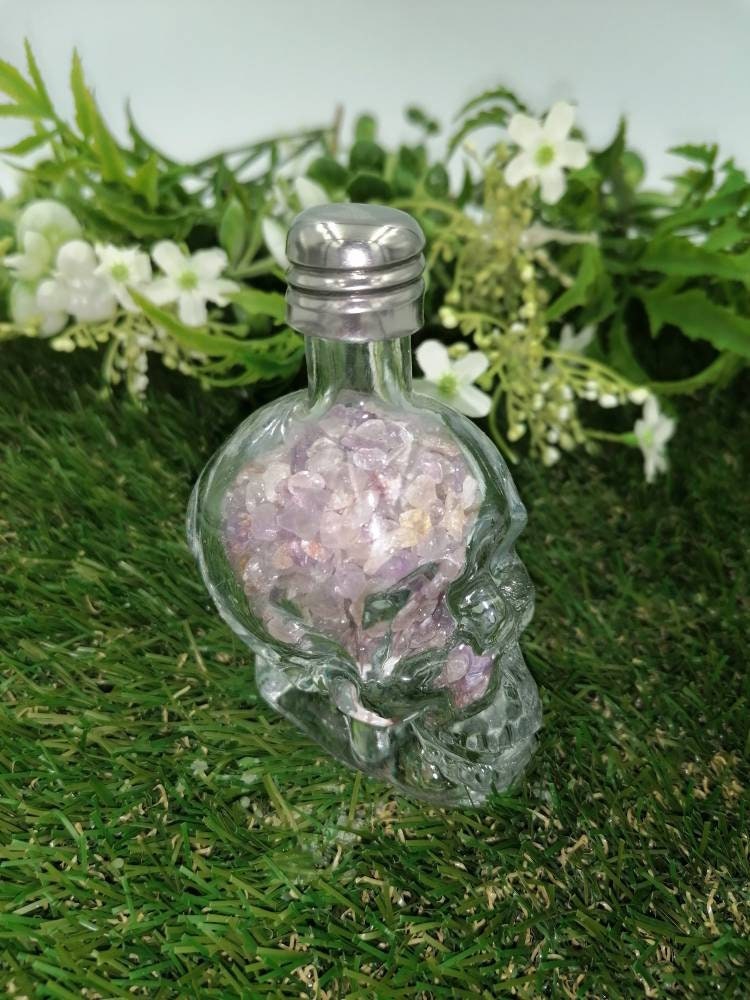 Natural Amethyst crystal wishing bottle ,Crystal skeleton bottle,crystal stone,crystal quartz healing,healing stone