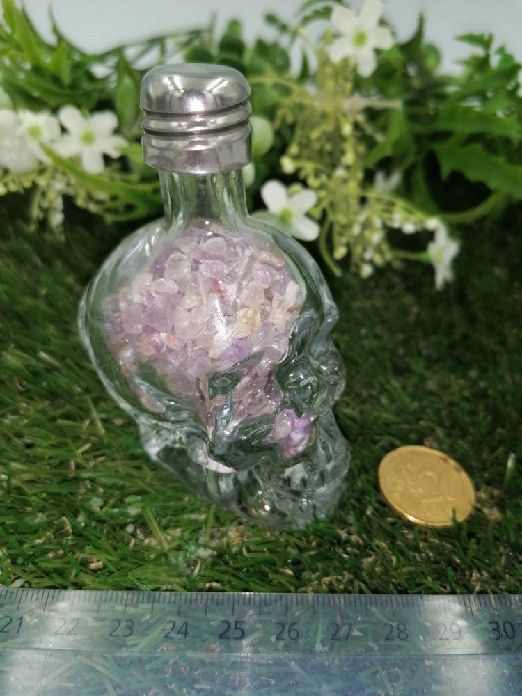 Natural Amethyst crystal wishing bottle ,Crystal skeleton bottle,crystal stone,crystal quartz healing,healing stone