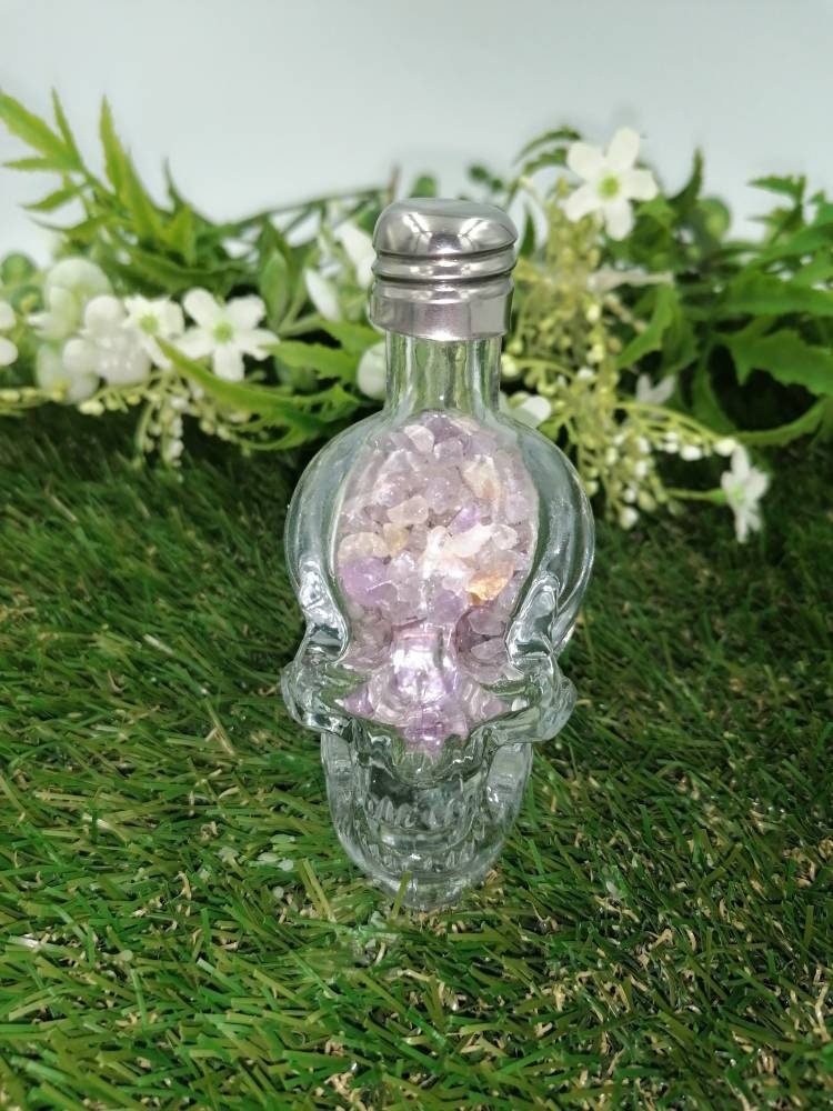 Natural Amethyst crystal wishing bottle ,Crystal skeleton bottle,crystal stone,crystal quartz healing,healing stone