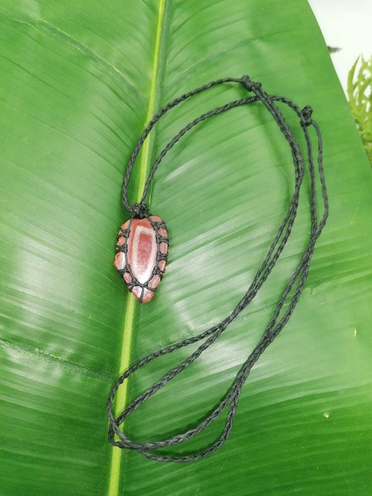 Crystal Brown Agate Slice Mineral Stone Brazilian Crystal Healing Makrame Wrapped Necklace Protection Gift Accessories