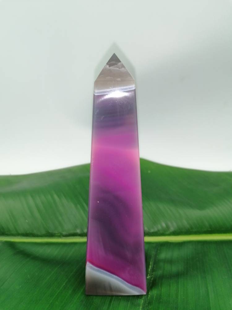 Pink Agate - Agate Point -Agate Tower - Soothing Crystal - Crystal Healing - Chakra