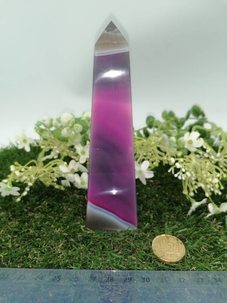Pink Agate - Agate Point -Agate Tower - Soothing Crystal - Crystal Healing - Chakra
