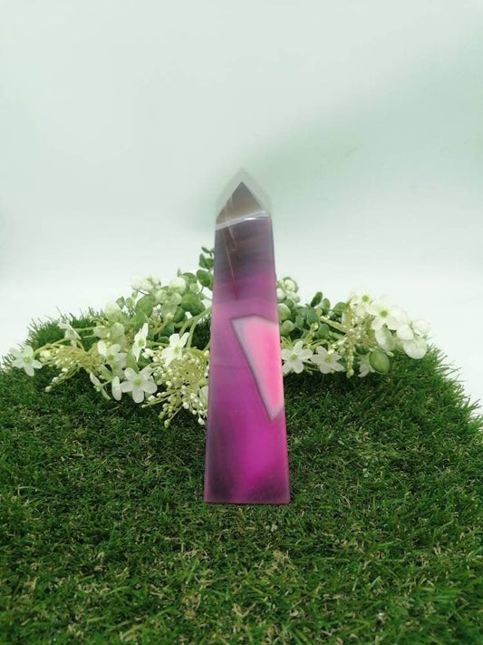 Pink Agate - Agate Point -Agate Tower - Soothing Crystal - Crystal Healing - Chakra