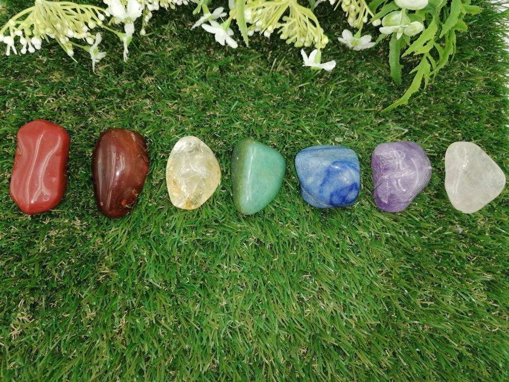 HUGE Chakra Stone Set, Chakra Stones, 7 Chakra Crystals, Crystal Therapy, Crystals, Tumbled Stones, Reiki, Spirituality, Metaphysical