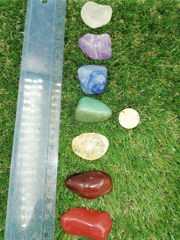 HUGE Chakra Stone Set, Chakra Stones, 7 Chakra Crystals, Crystal Therapy, Crystals, Tumbled Stones, Reiki, Spirituality, Metaphysical