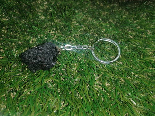 Natural Black Tourmaline Crystal Keychain
