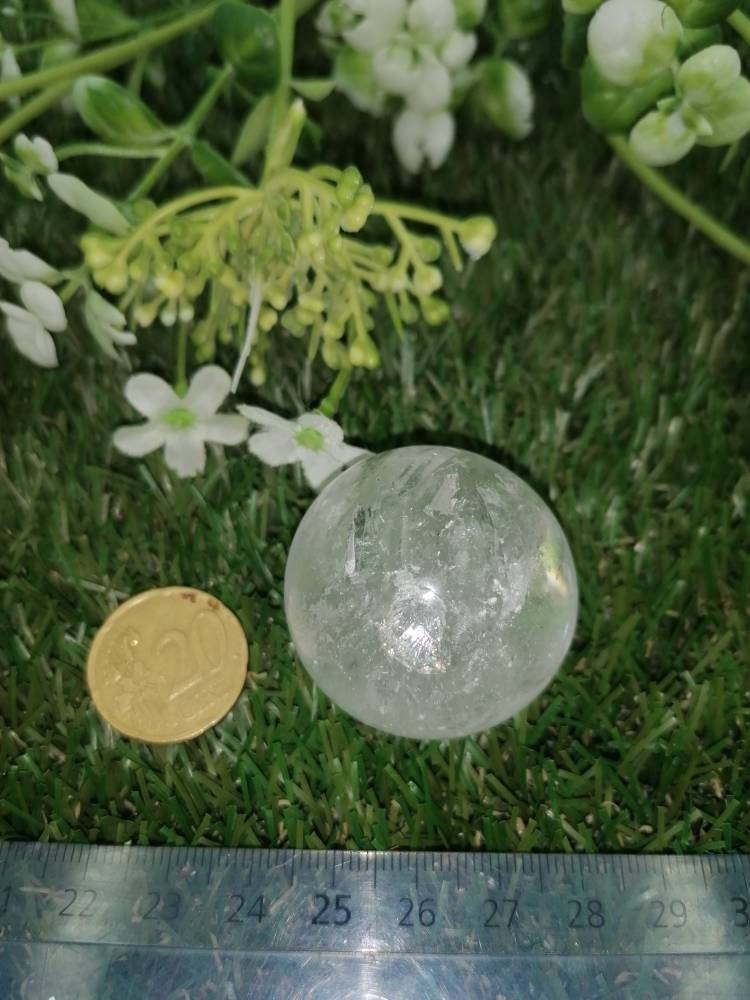 Crystal Quartz Sphere ~ perfect For Crytsal Healing, Crystal Grid, Crystal Ball ~ Metaphysical Healing, Meditation