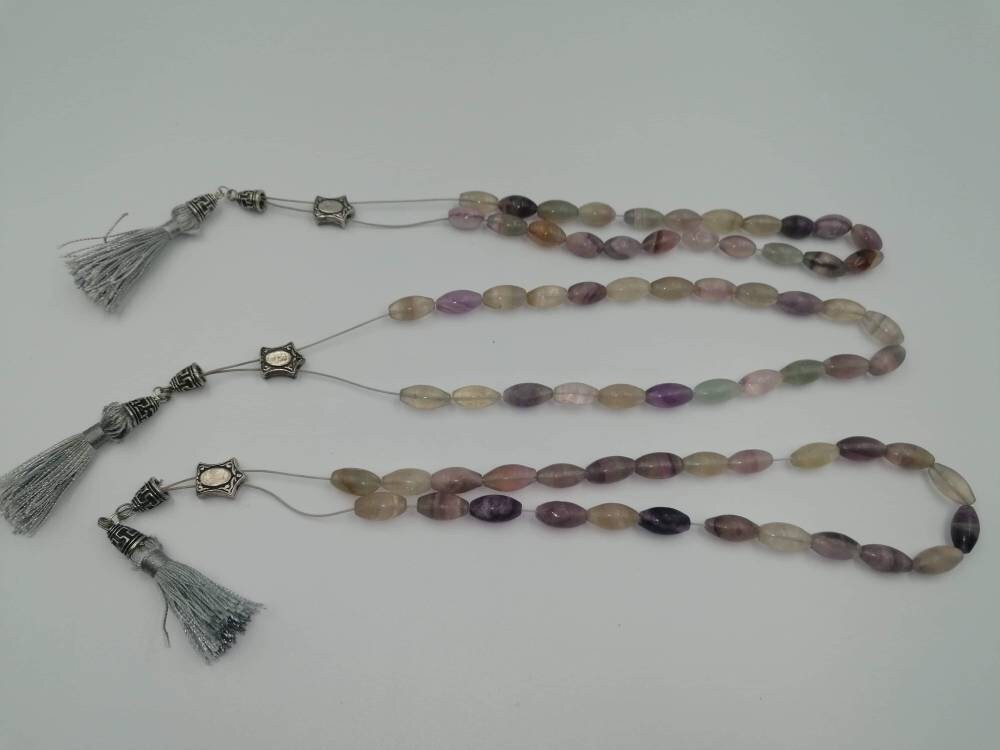 Fluorite-Handmade-Worry beads-Meander-Greek kompoloi-Greek coulture-Gift idea-Men's accessories