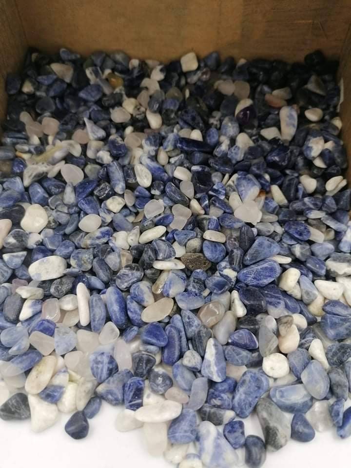 Sodalite Crystal Chips, Tumbled Healing Gemstone, New Age Polished Semi-Precious Rocks