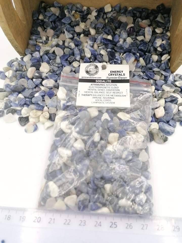Sodalite Crystal Chips, Tumbled Healing Gemstone, New Age Polished Semi-Precious Rocks