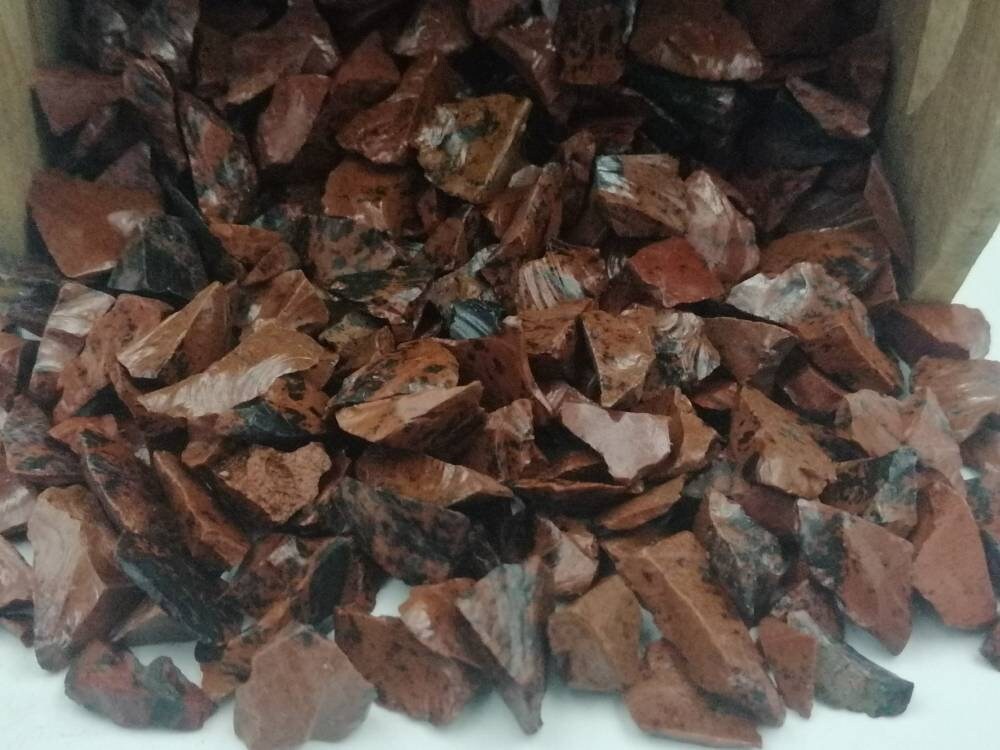 Obsidian Crystal Chips, Tumbled Healing Gemstone, New Age Rough Semi-Precious Rocks