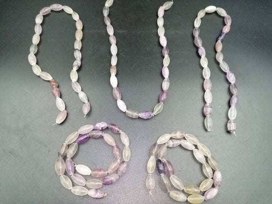 Fluorite lot pierced oval forms Crystal pierced(with hole)-Healing Gemstone-New Age Polished Semi-Precious Rocks for DIY Jewelry Making Bulk